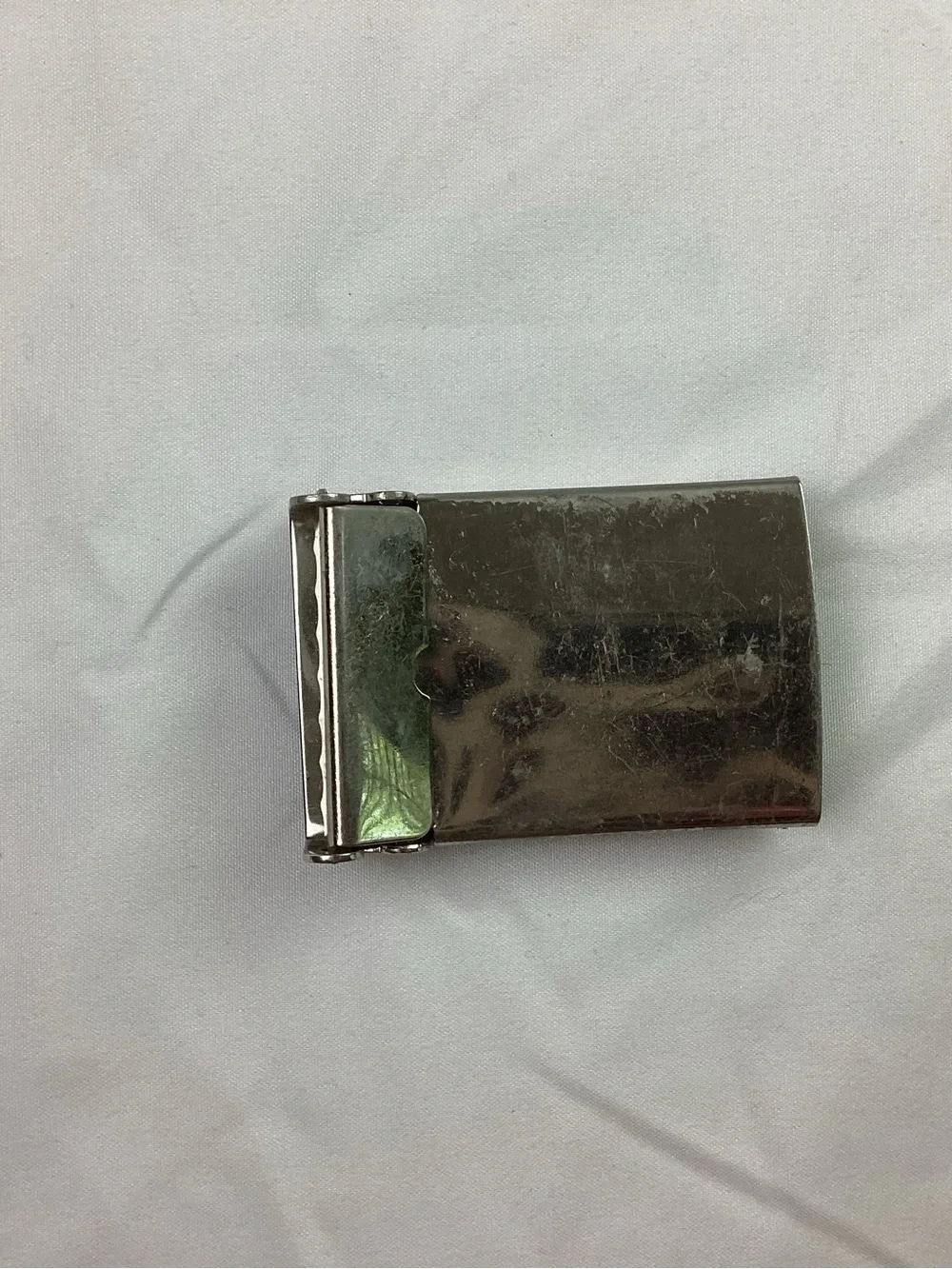 DC Metal Belt Buckle in Silver with Black Logo